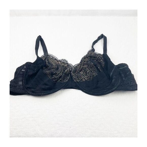 BUY 1 GET 1 FREE Adore Me 40ddd black lace lingerie bra unlined - Picture 1 of 16